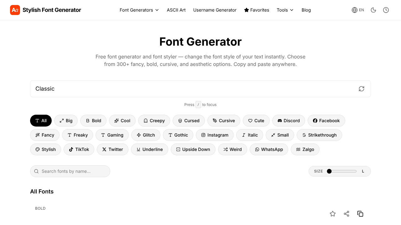 Stylish Font Generator