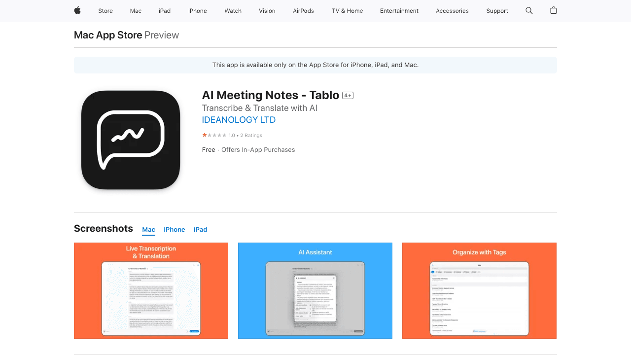 Tablo - AI Meeting Notes
