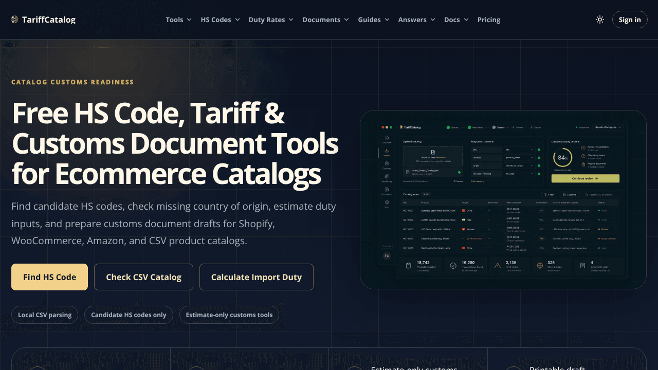TariffCatalog