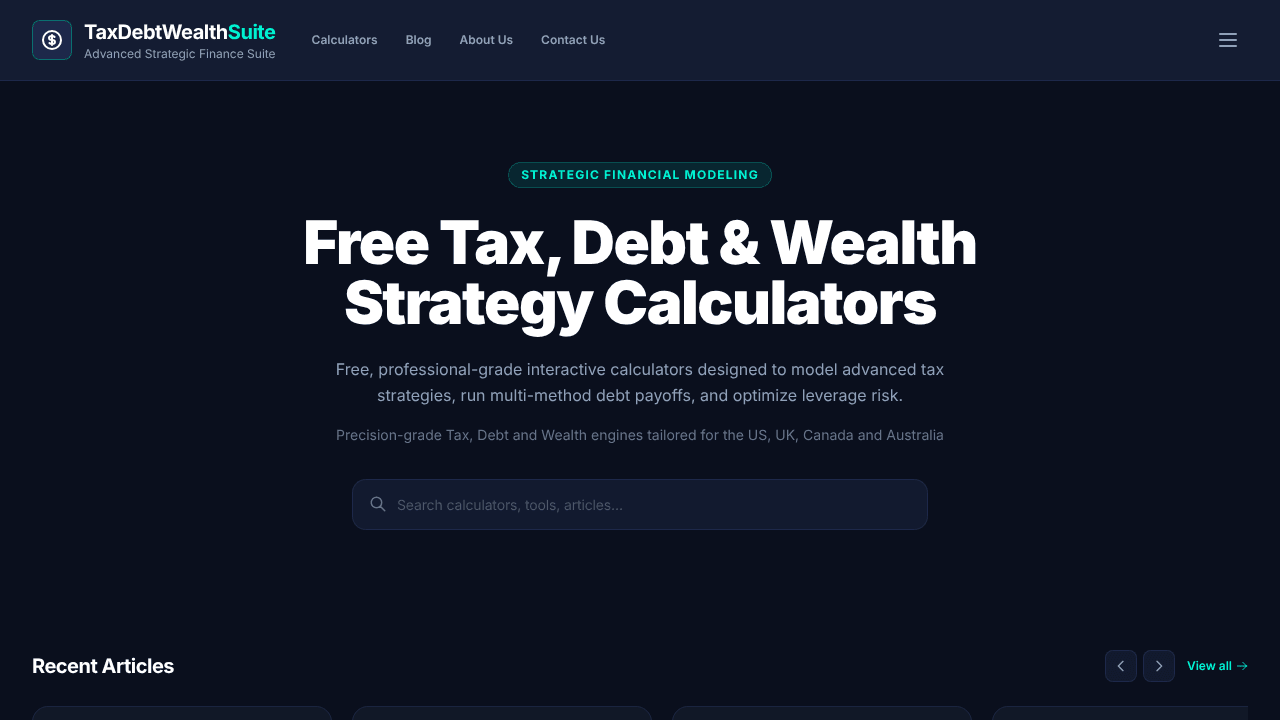 TaxDebtWealthSuite — Free Financial Tool