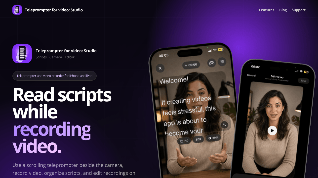 Teleprompter for video