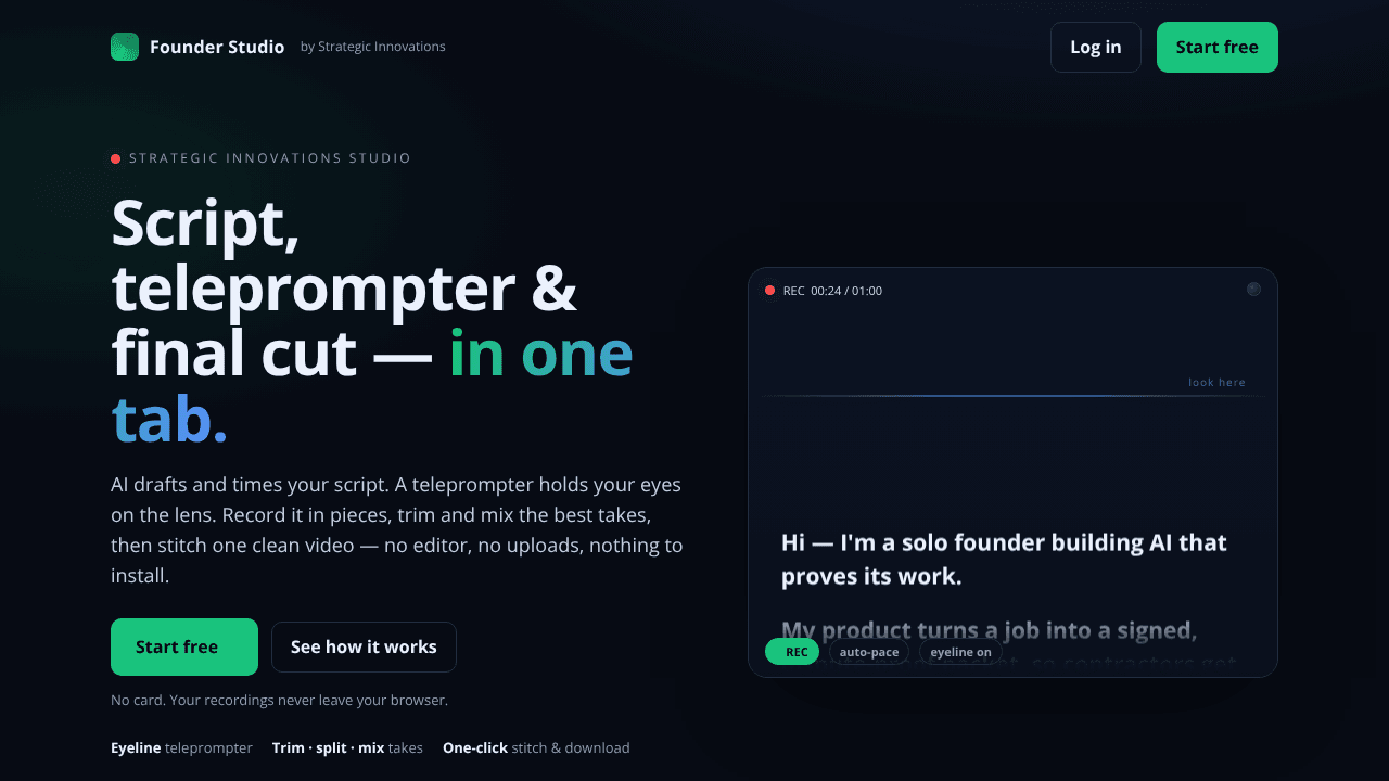 Teleprompter: In-browser video recording