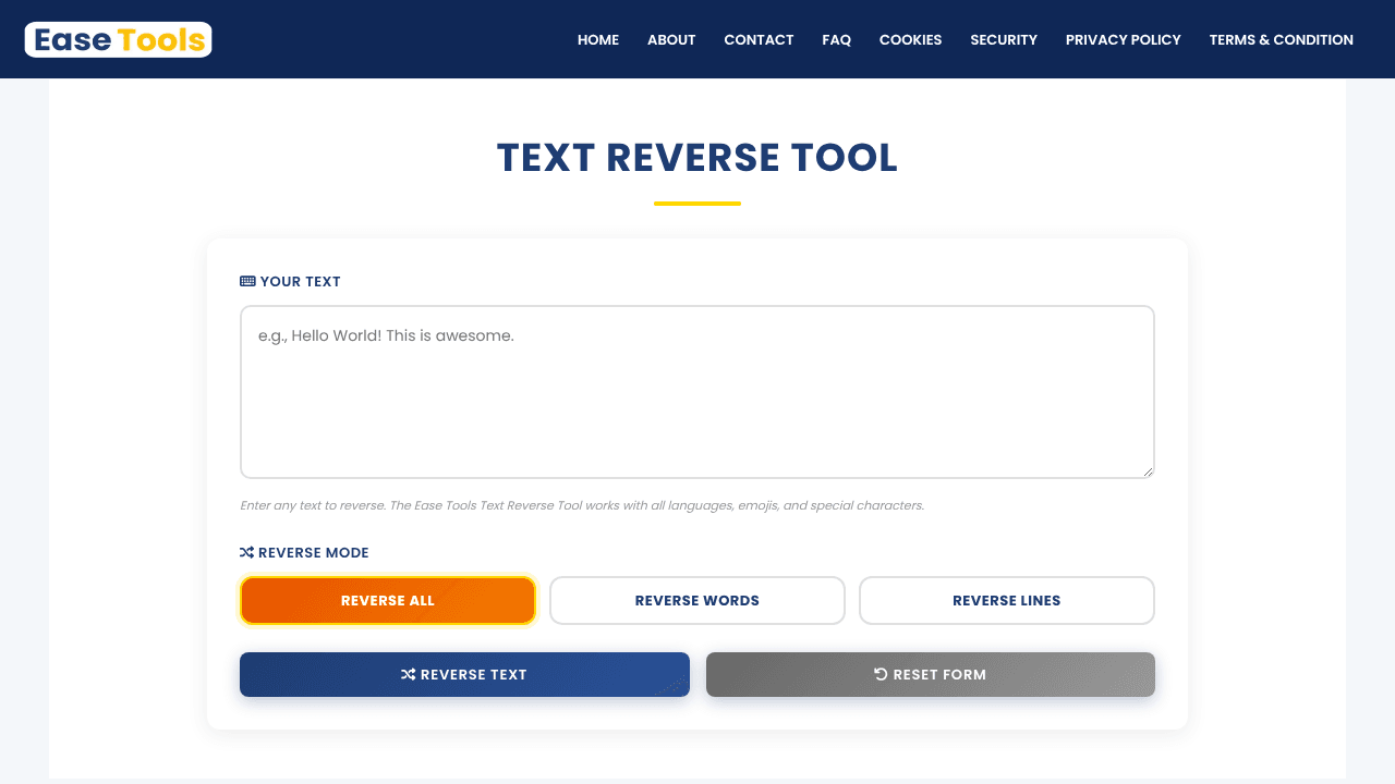 Text Reverse Tool