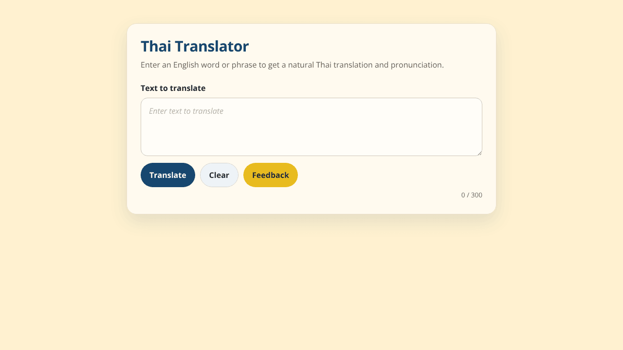 Thai Translator for English Speakers