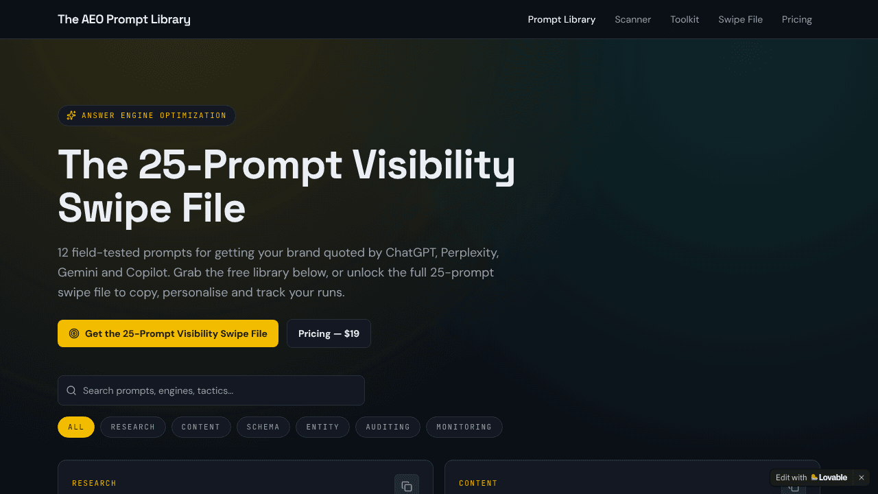 The AEO Prompt Library