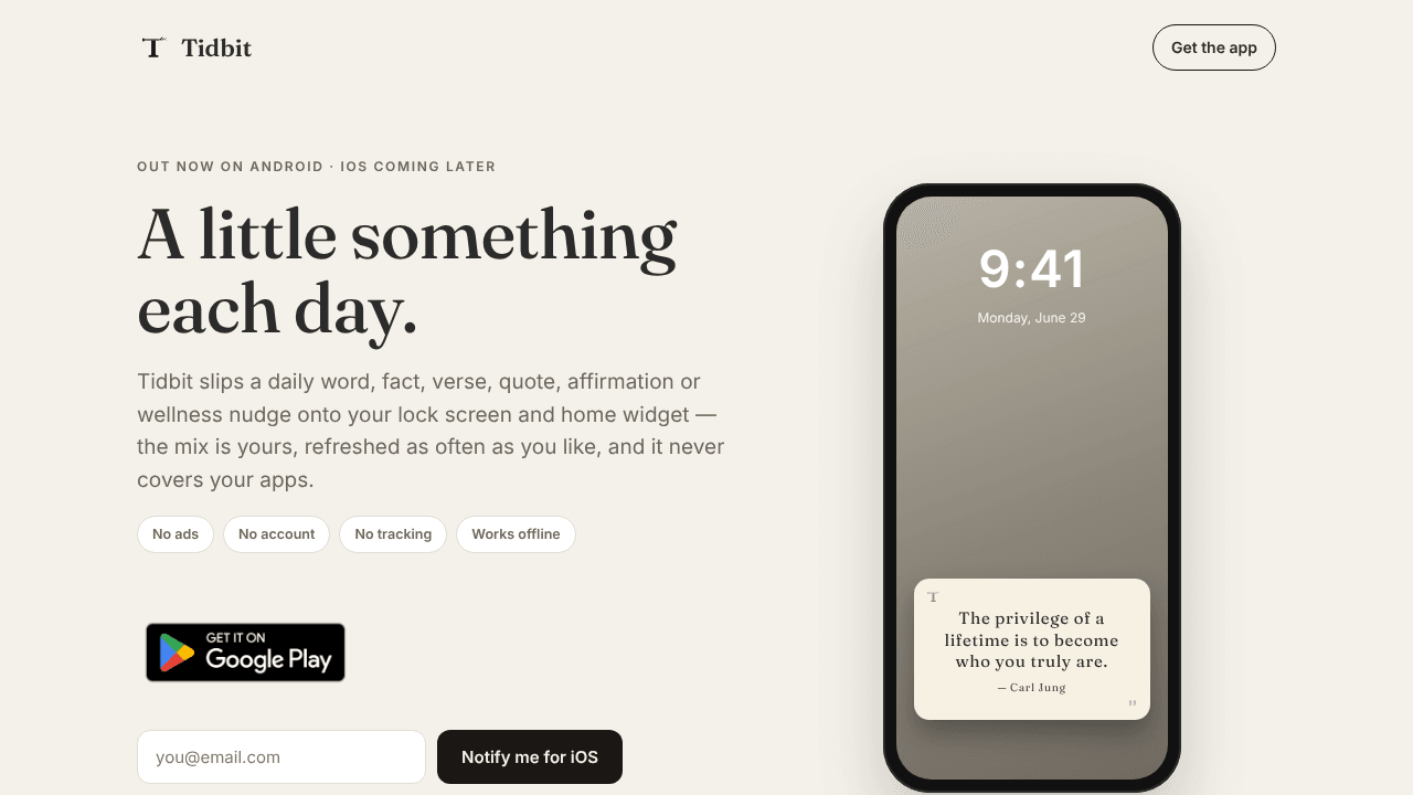 Tidbit — a little something each day