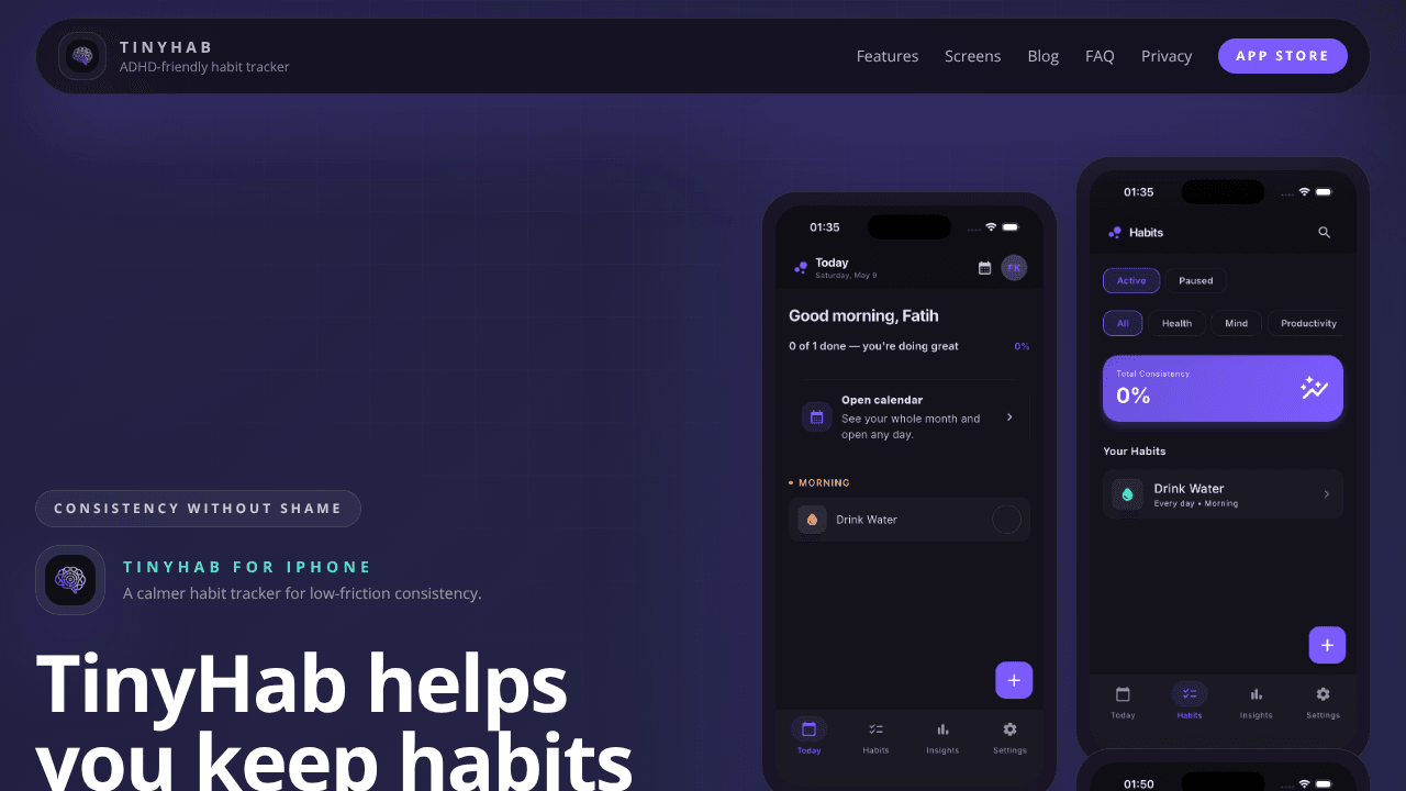 TinyHab: ADHD Habit Tracker