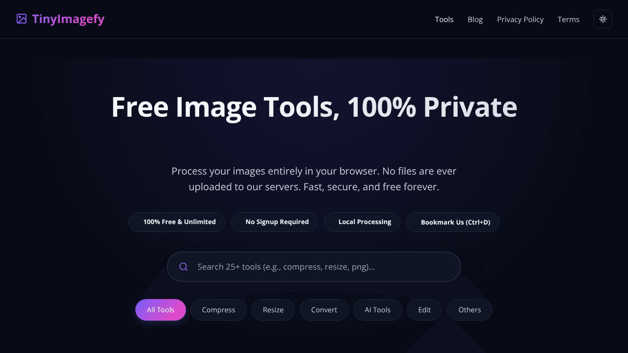 TinyImagefy —Free, Unlimited Image Tools
