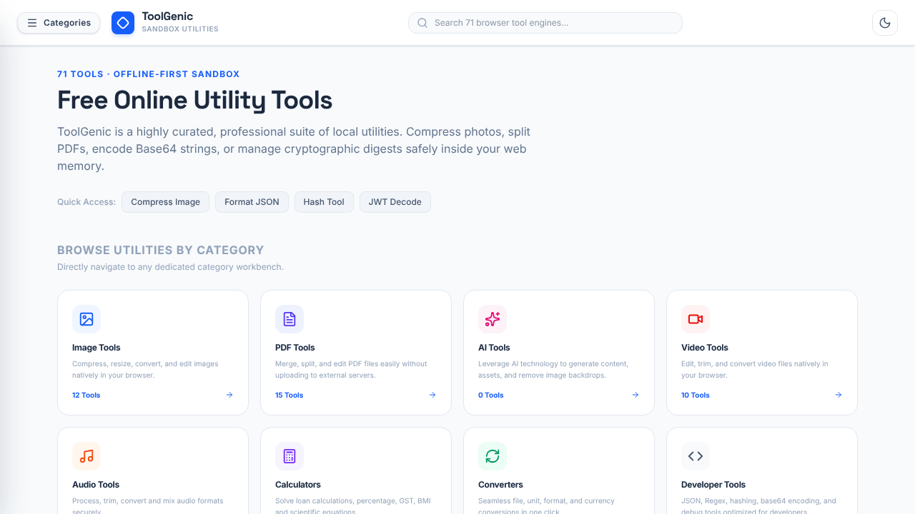 ToolGenicHub — Free Online Utility Tools