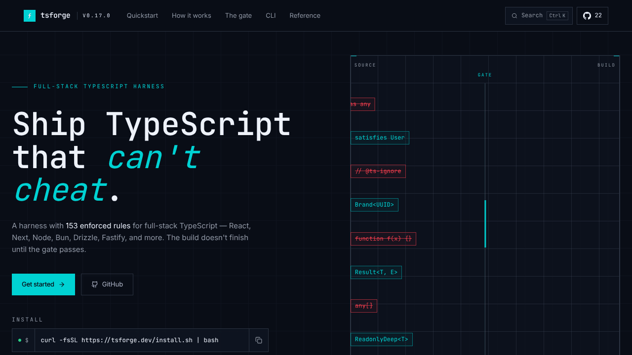 tsforge - full stack typescript harness