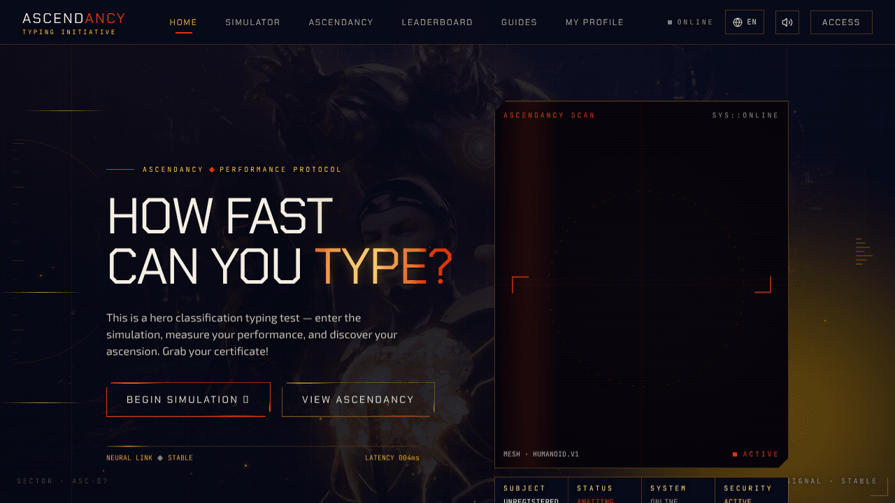 Typing tests with RPG-style tiers
