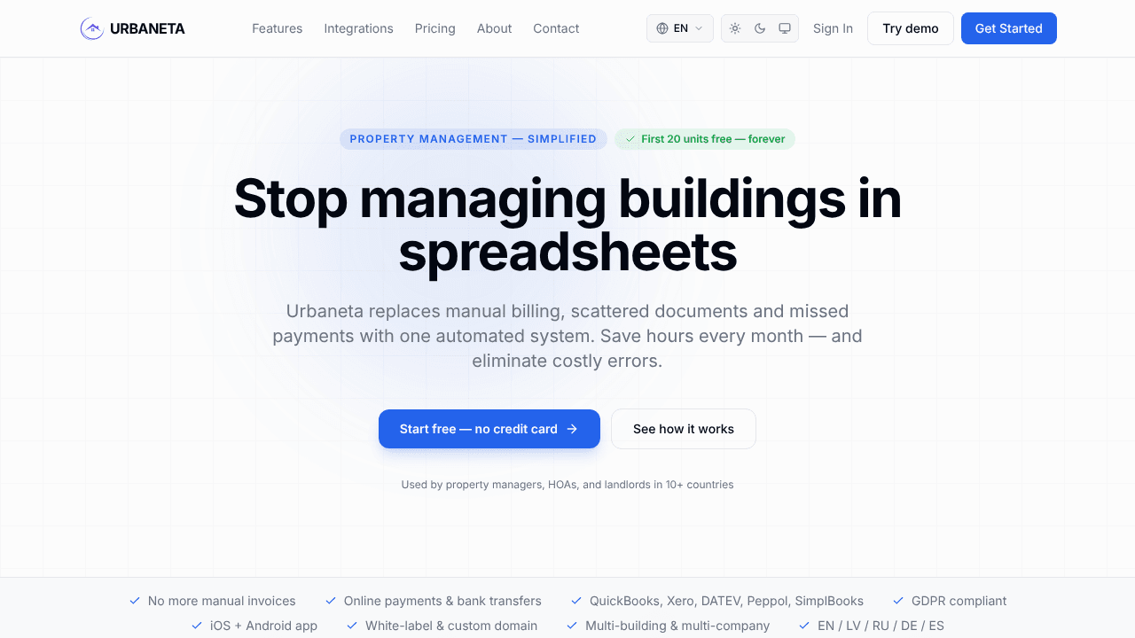 Urbaneta — Property Management Platform