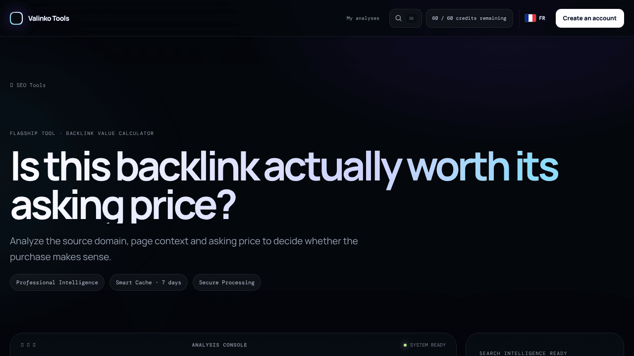 Valinko Backlink Value Calculator