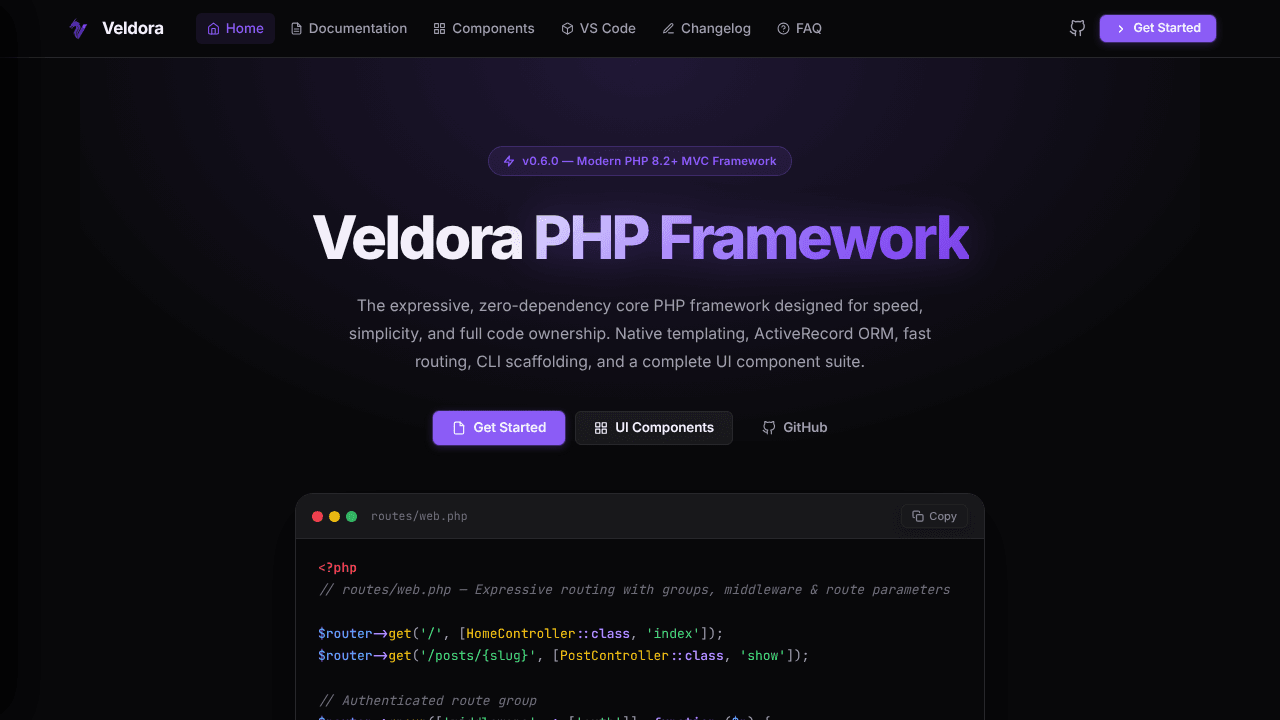 Veldora PHP Framework