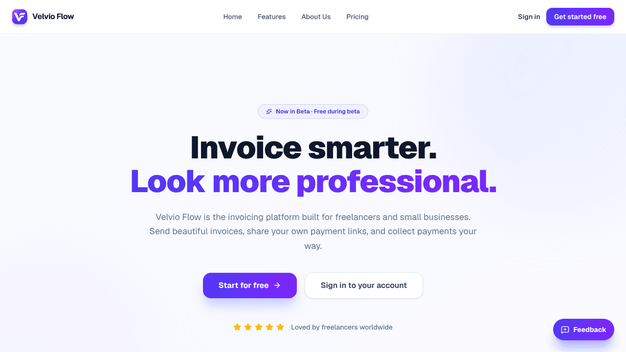 Velvio Flow — Professional Invoicing