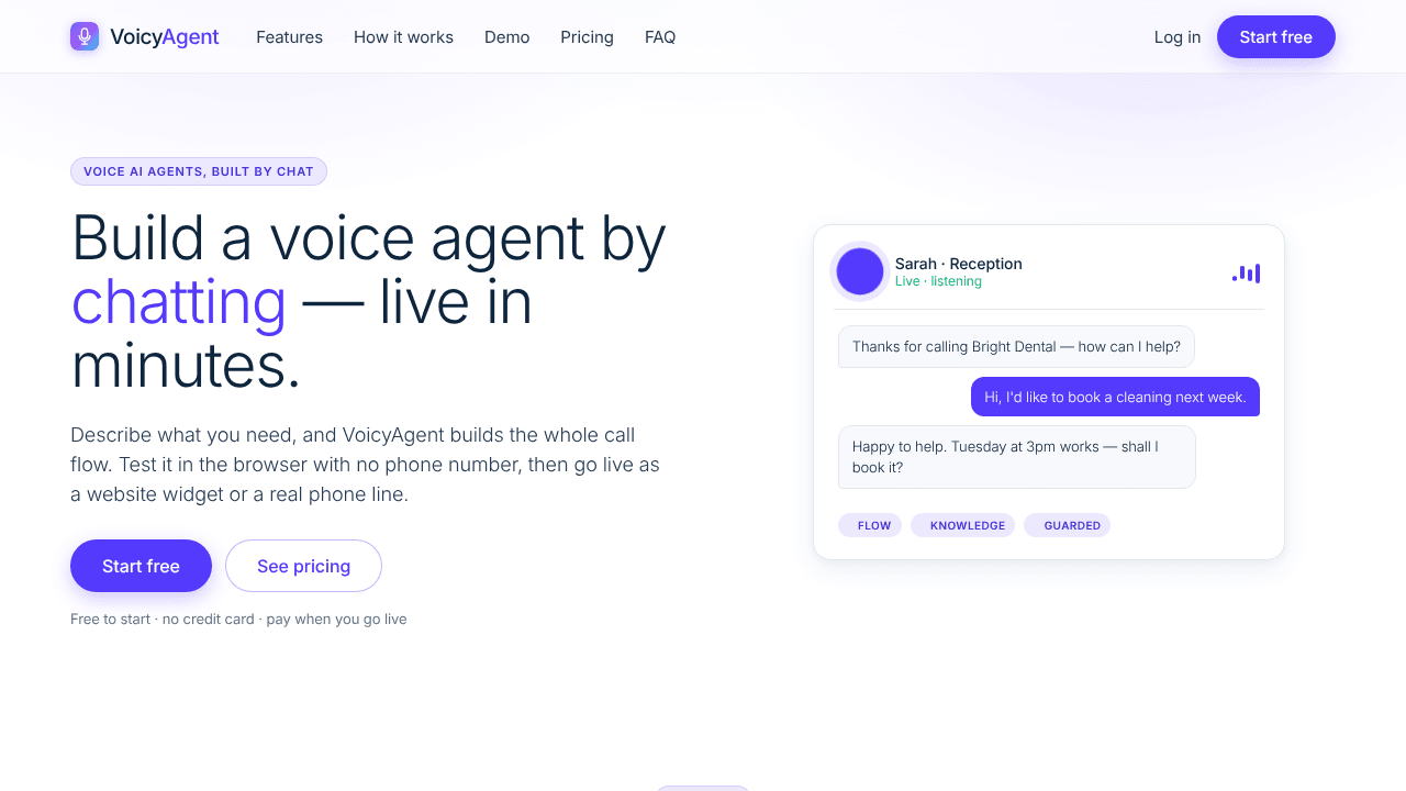 VoicyAgent - Build voice agents by chat