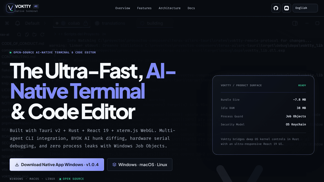 Voktty — AI-Native Terminal Workspace