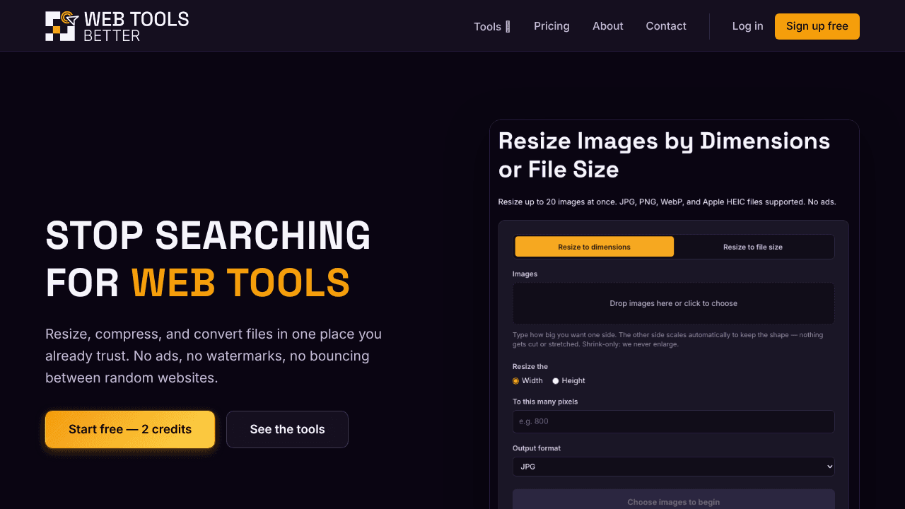 WebToolsBetter Honest Web Tools, One Hub