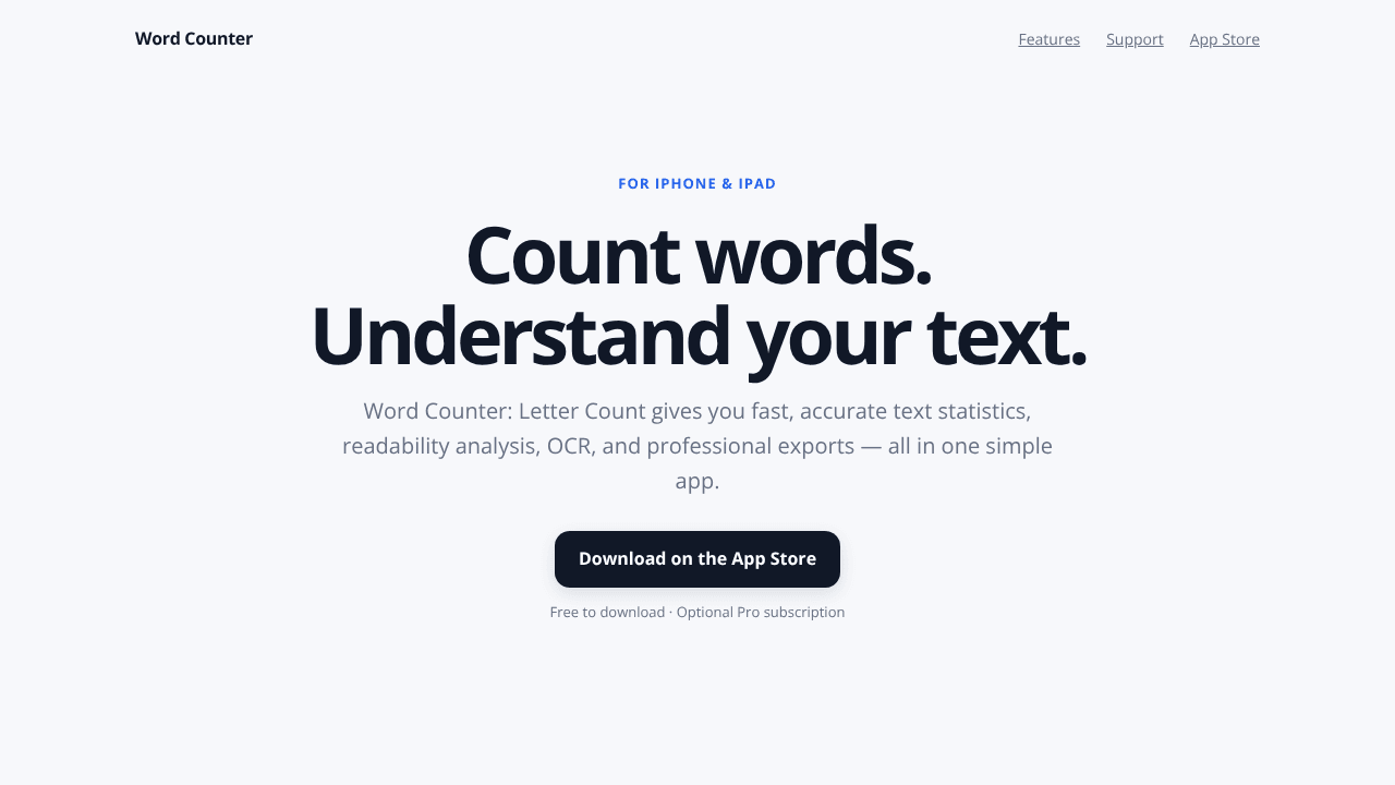 Word Counter: Letter Count