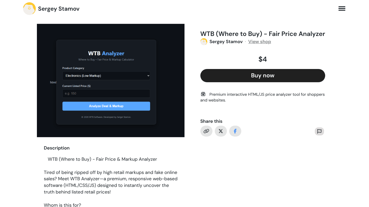 WTB (Where to Buy) - Fair Price Analyzer