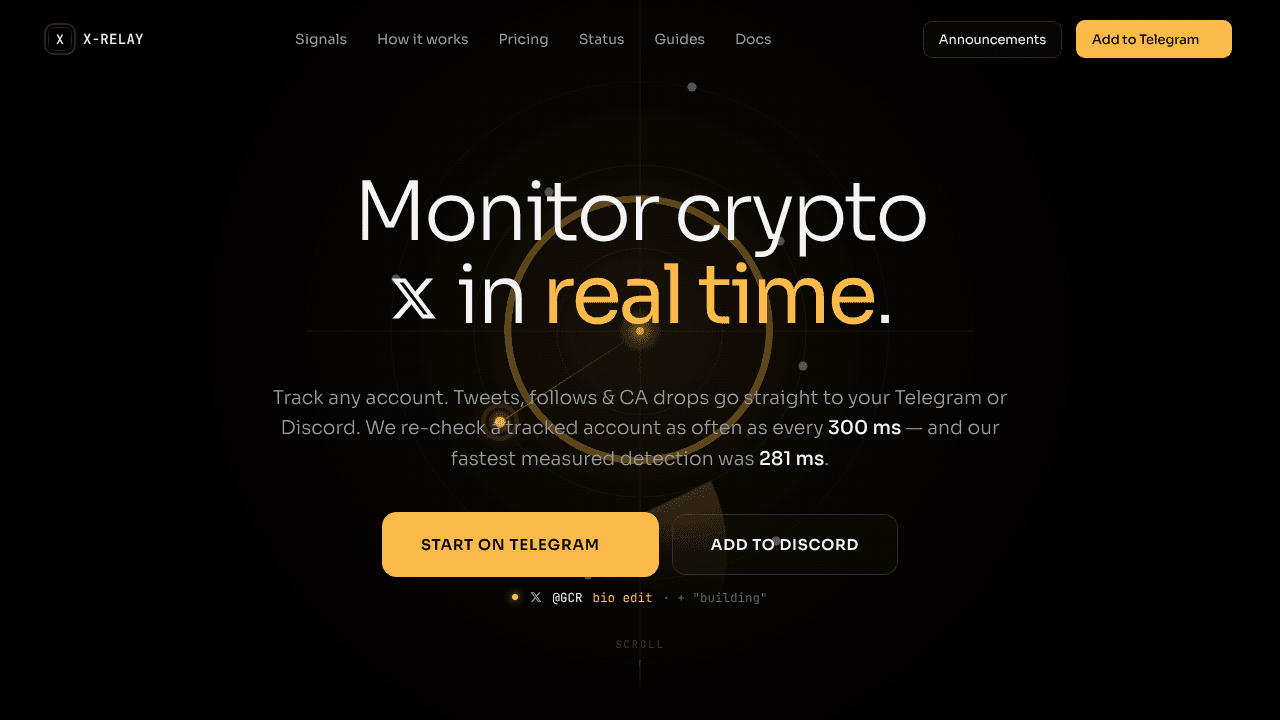 X-Relay — Twitter Tracker