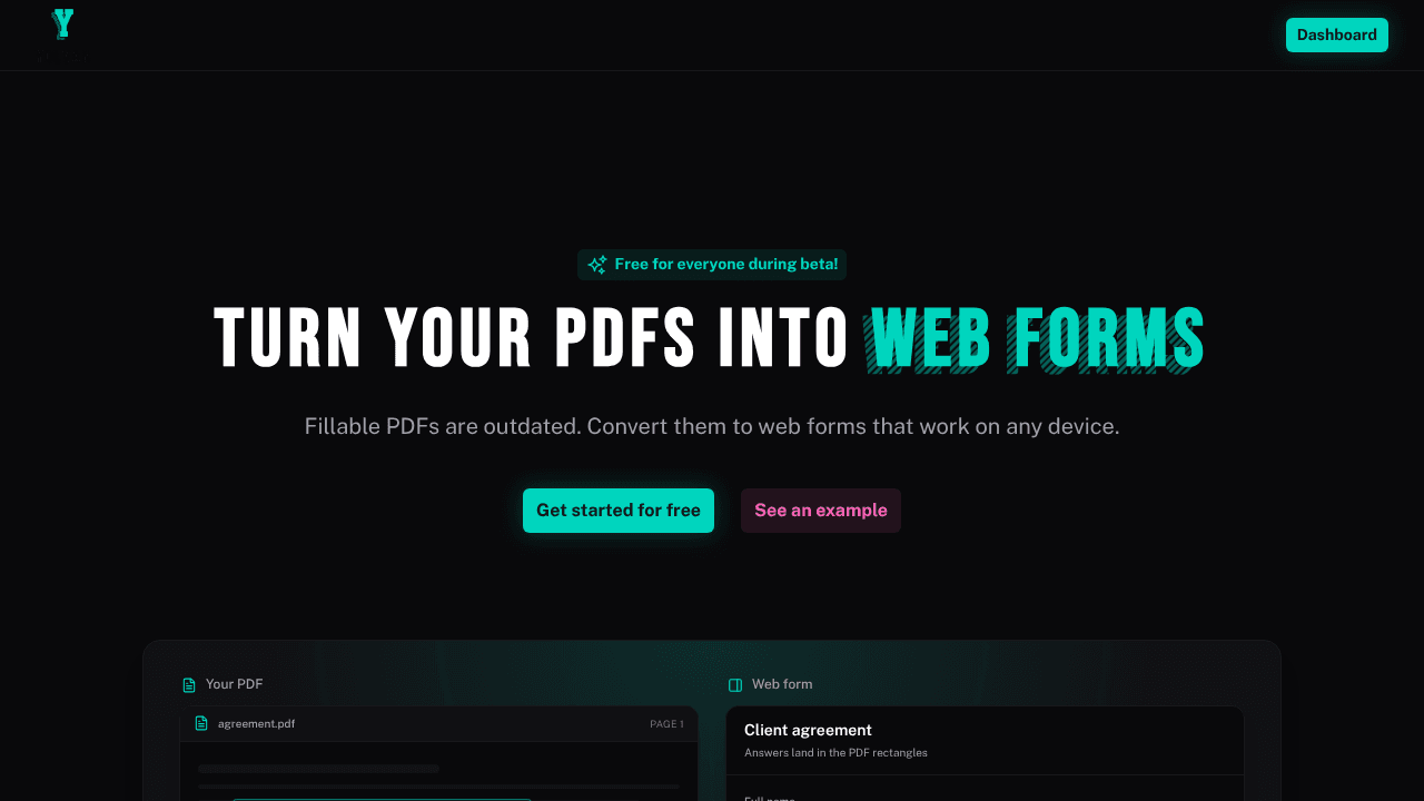 Yolvan - PDF to web form