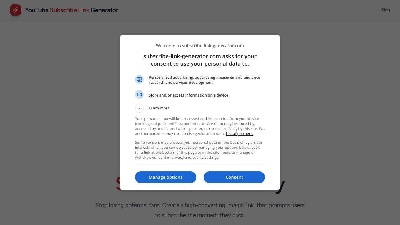 YouTube Subscribe Link Generator