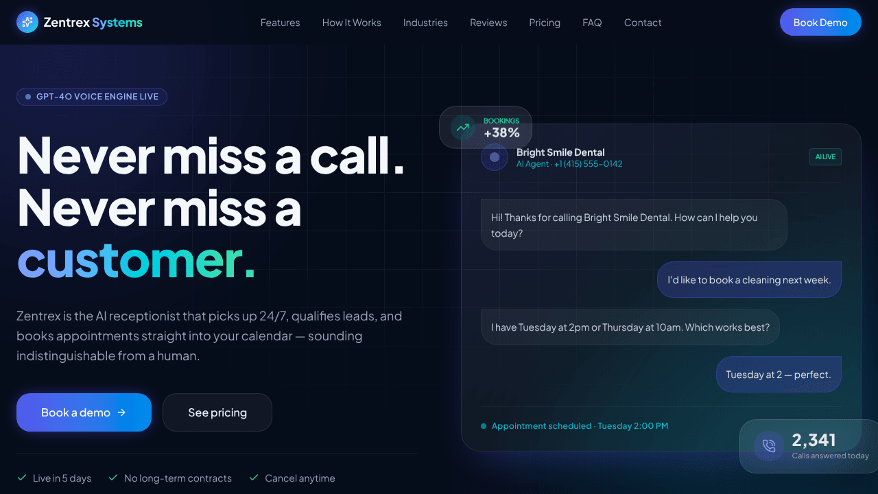 Zentrex  AI Receptionist