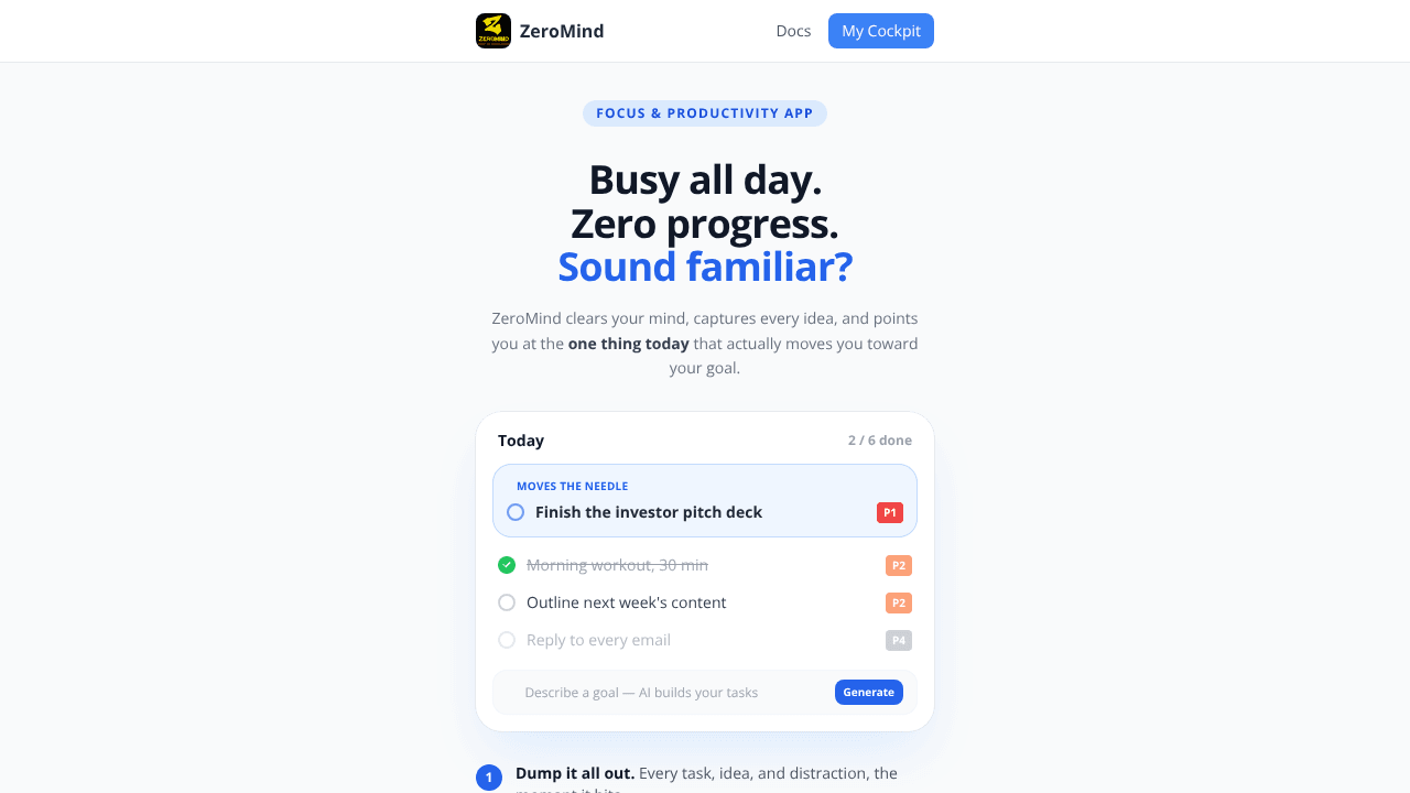 ZEROMIND Productivity & Focus Management