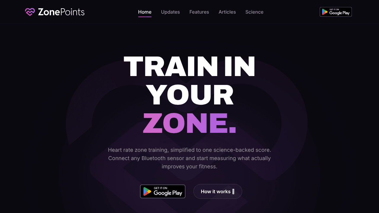 ZonePoints: Bluetooth Heart Rate Monitor