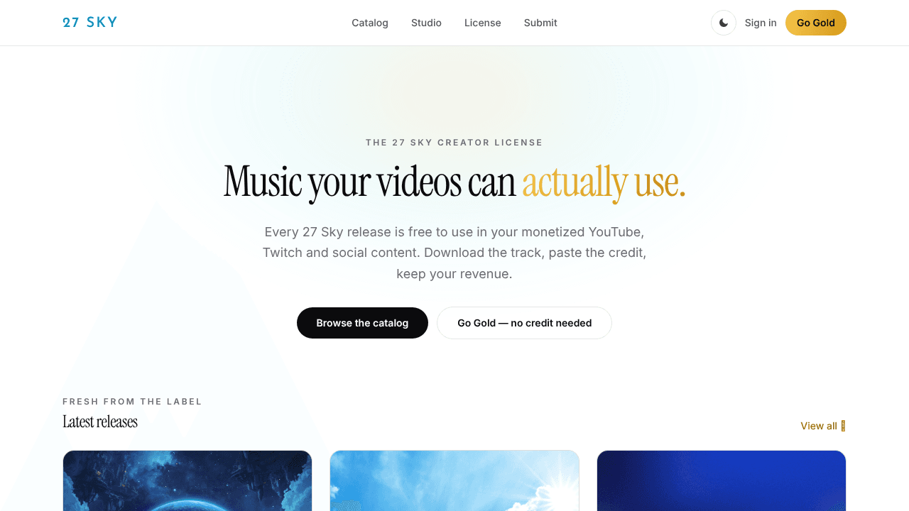 27 Sky website screenshot