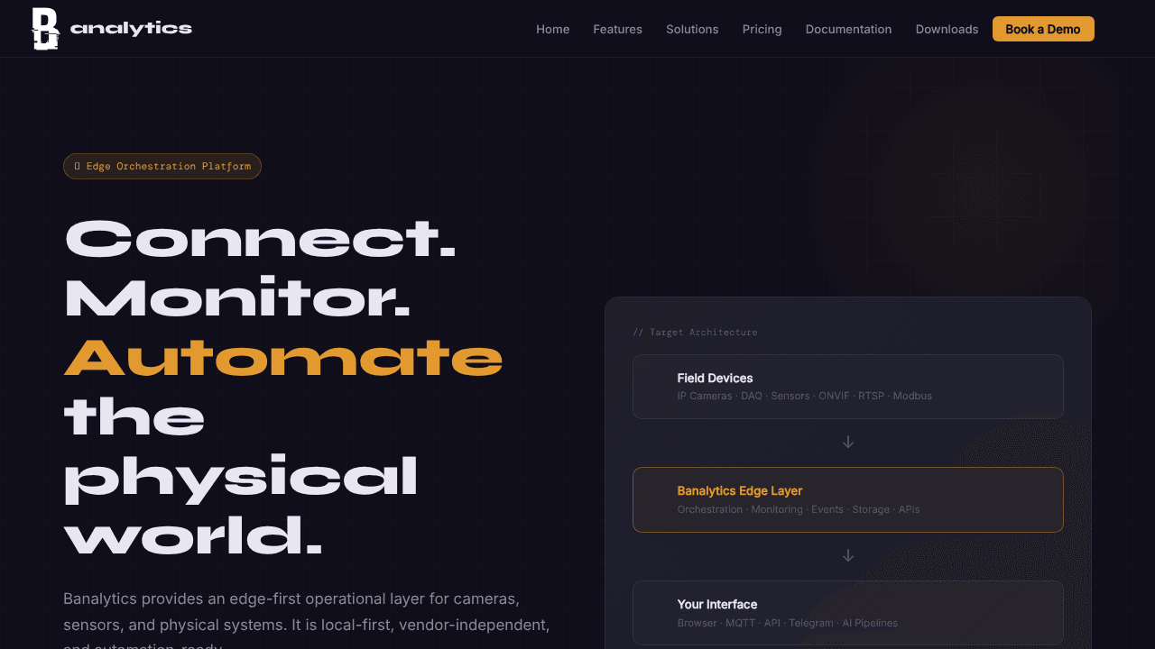 Banalytics website screenshot