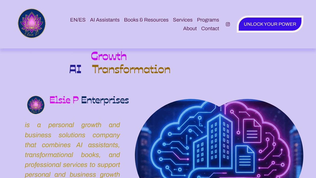 Elsie P Enterprises | AI Solutions, Personal Growth & Digital Transformation website screenshot