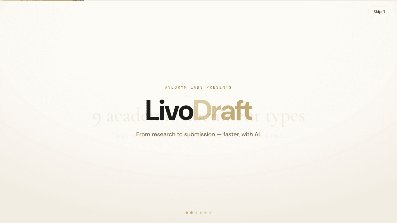 LivoDraft website screenshot