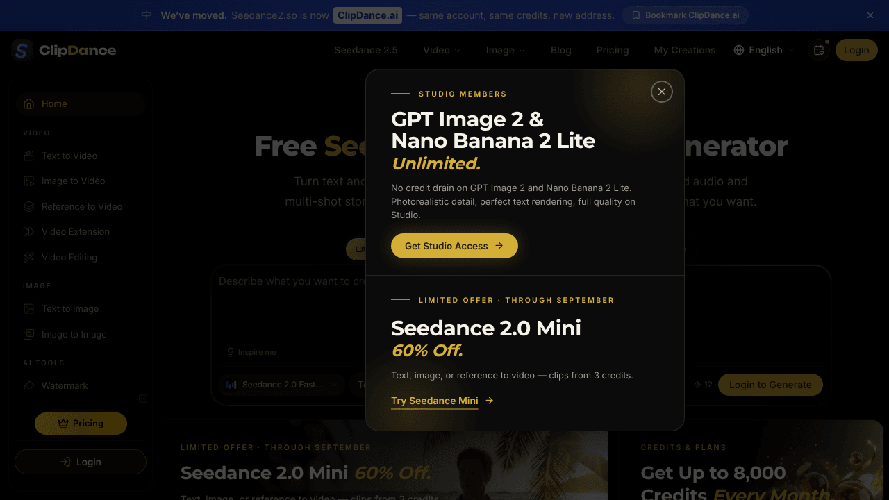 Seedance 2.0 On ClipDance