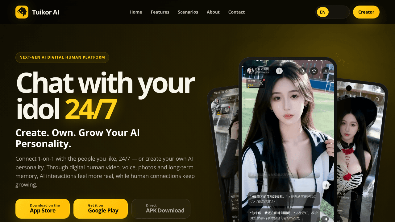 Tuikor AI website screenshot