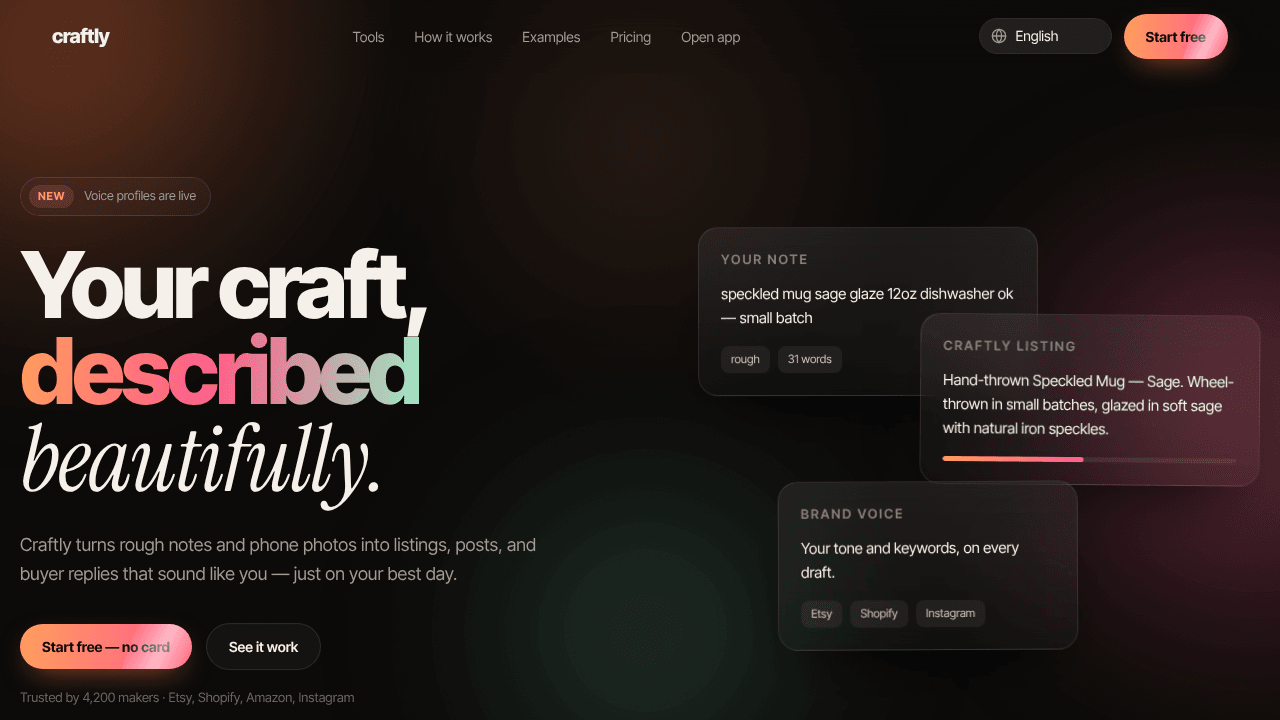 Craftly — AI tools for e-commerce sellers