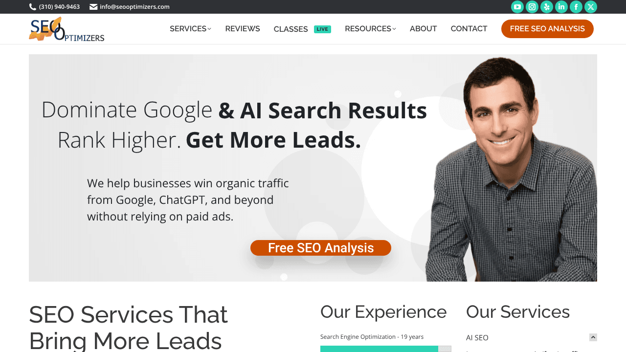 Digital Marketing AI SEO Advertising Agency | SEO Optimizers website screenshot