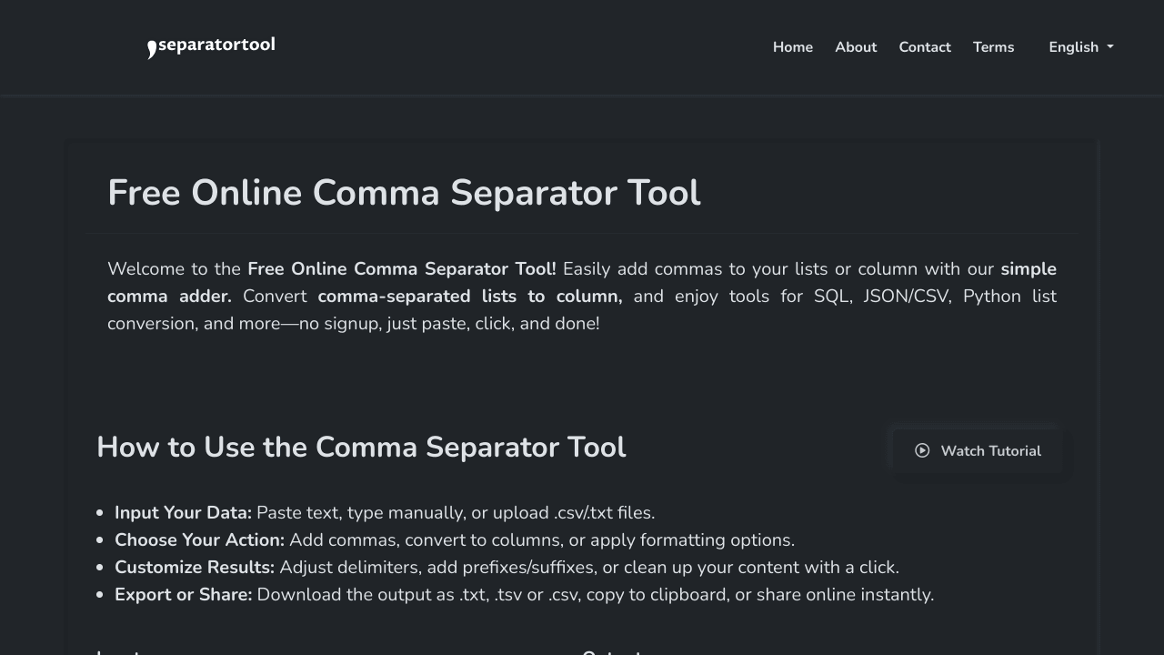 Comma Separator Tool