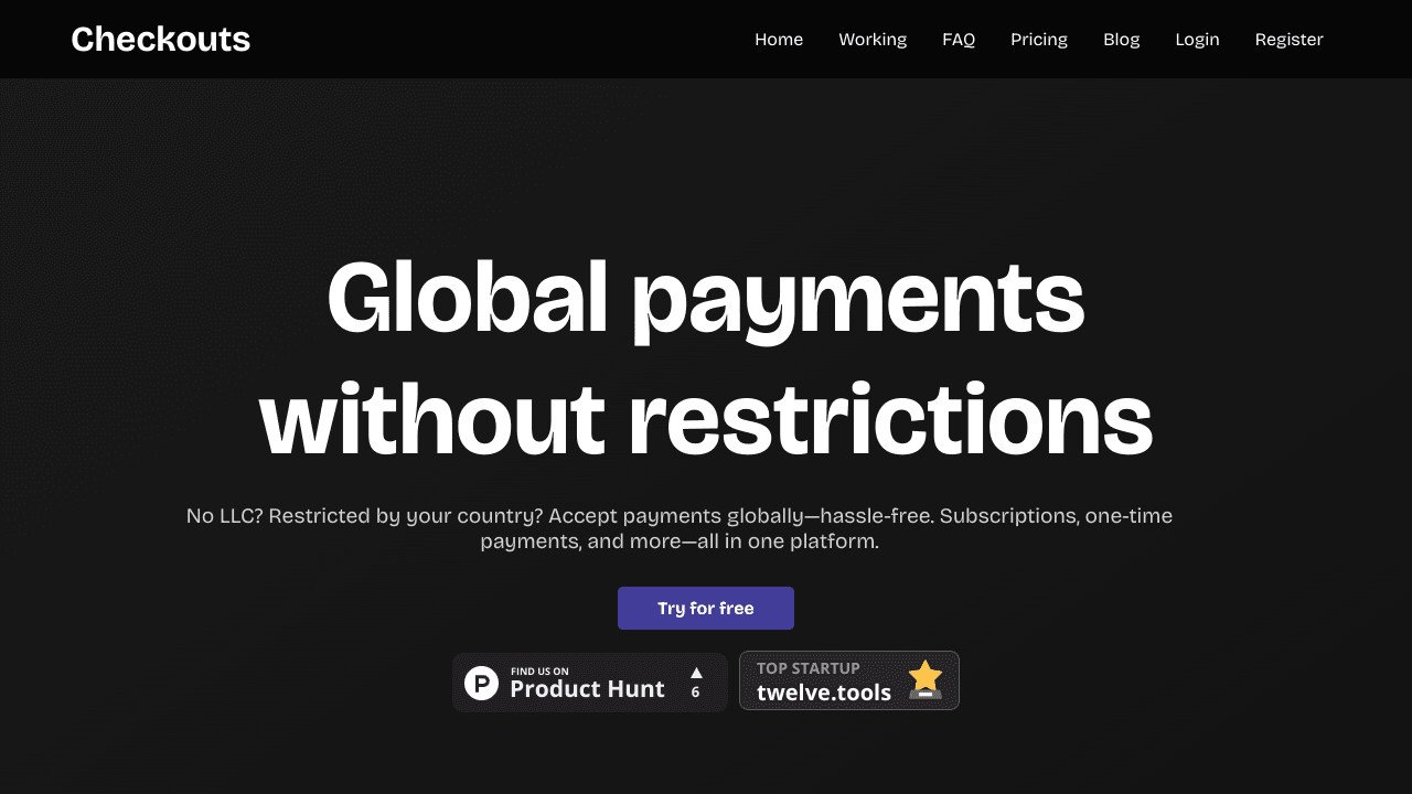 Accept payments without llc