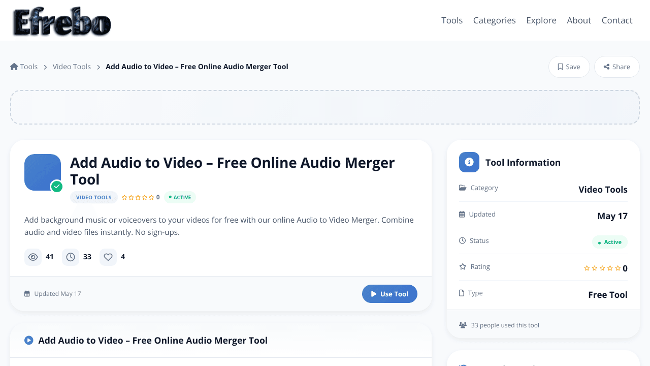 Add Audio to Video – Free Online Tool