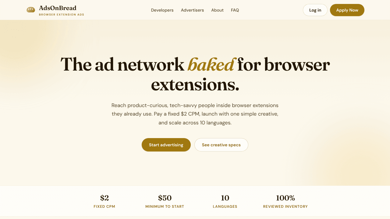 AdsOnBread - Browser Extension Ads