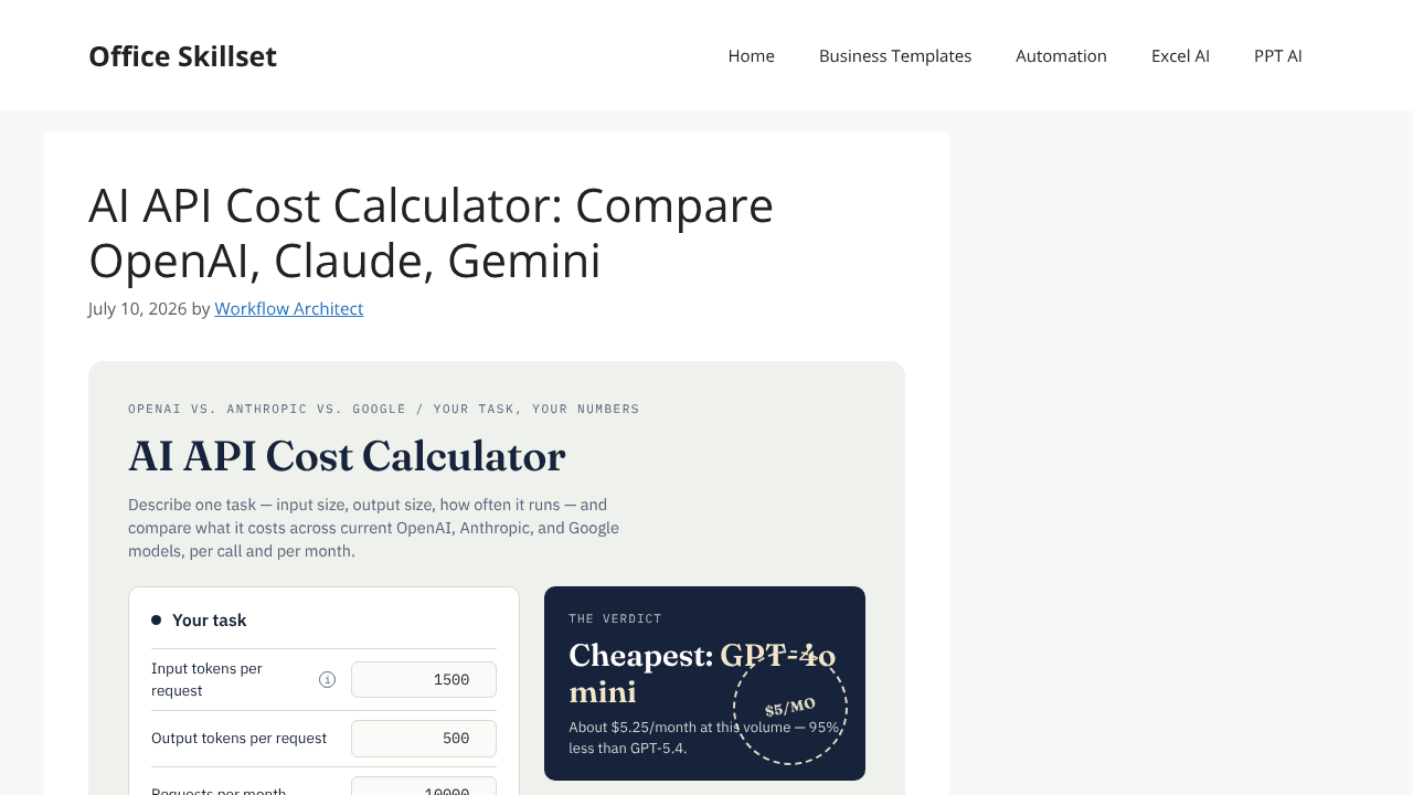 AI API Cost Calculator