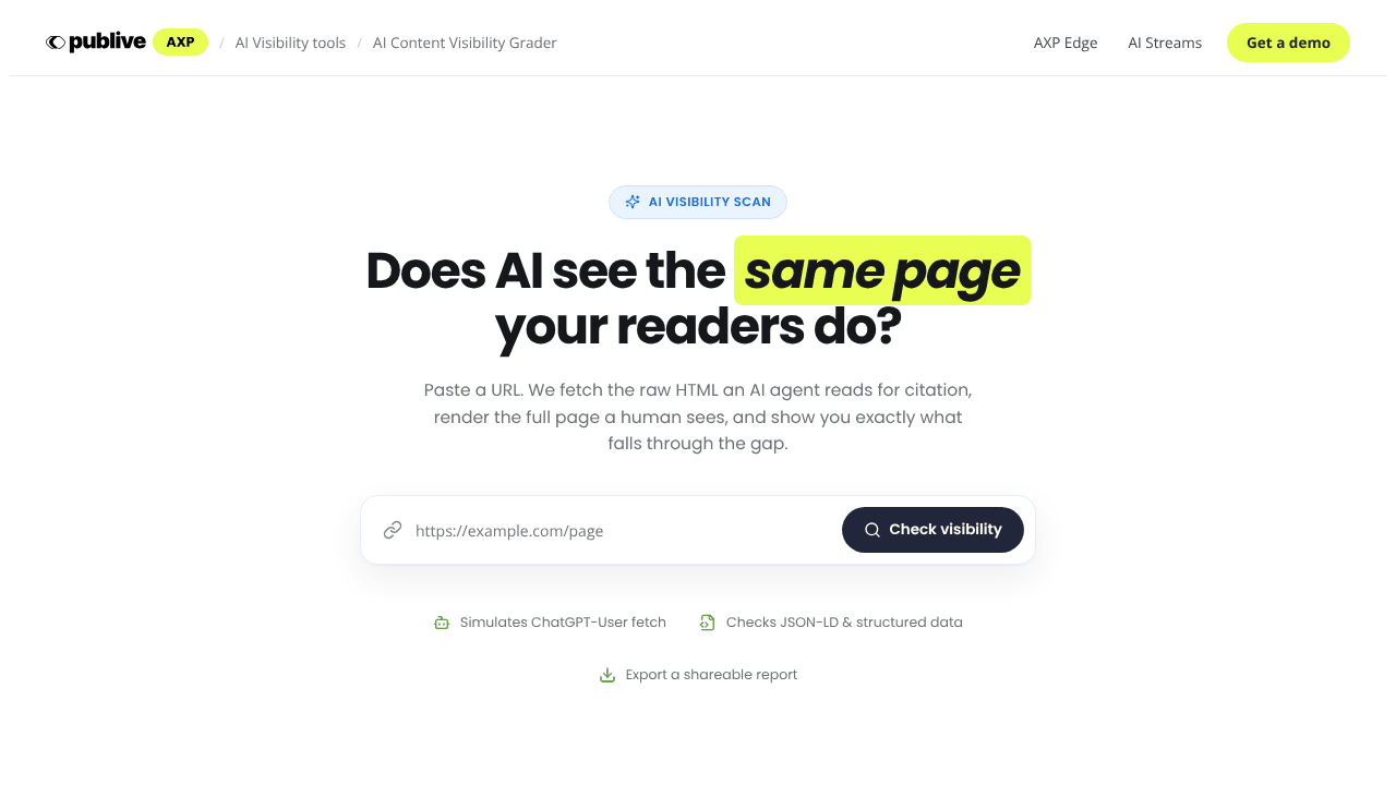 AI Content Visibility Grader