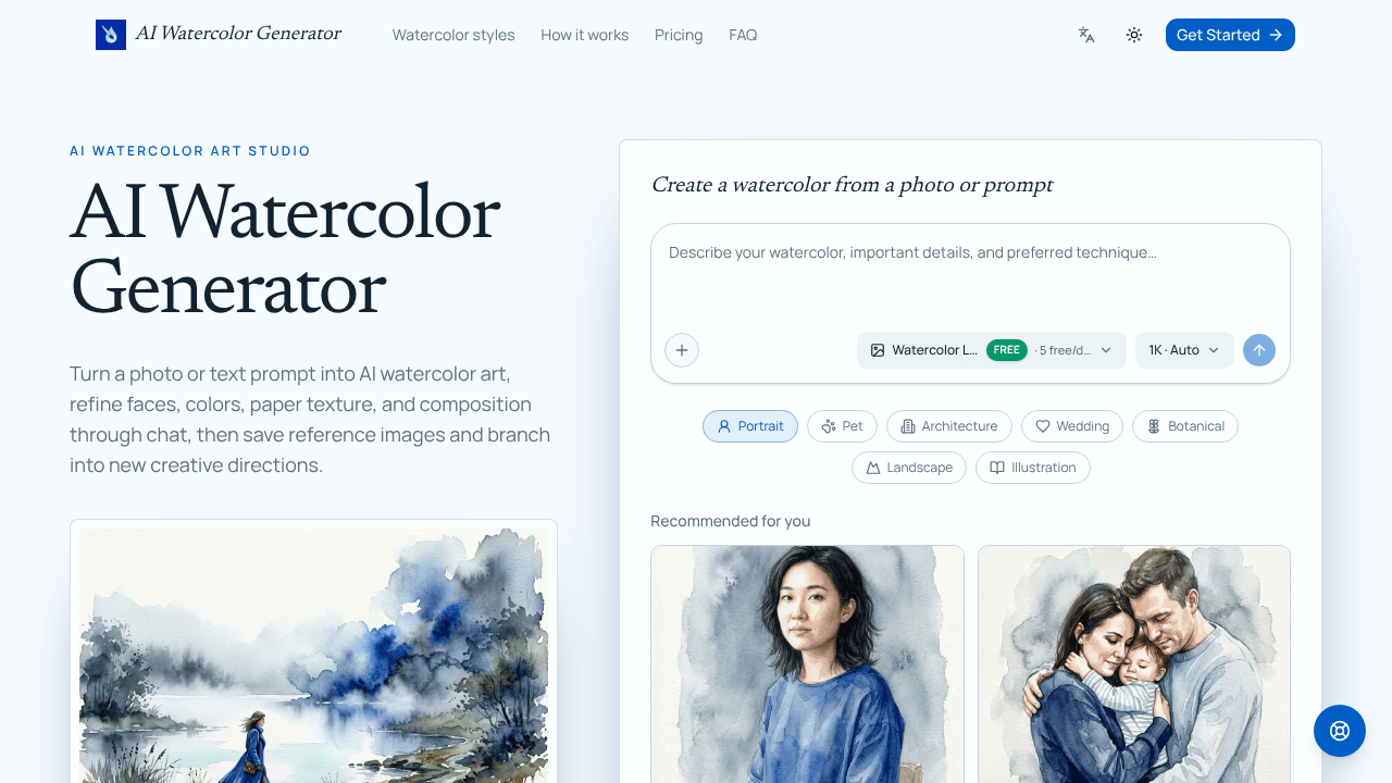 AI Watercolor Generator