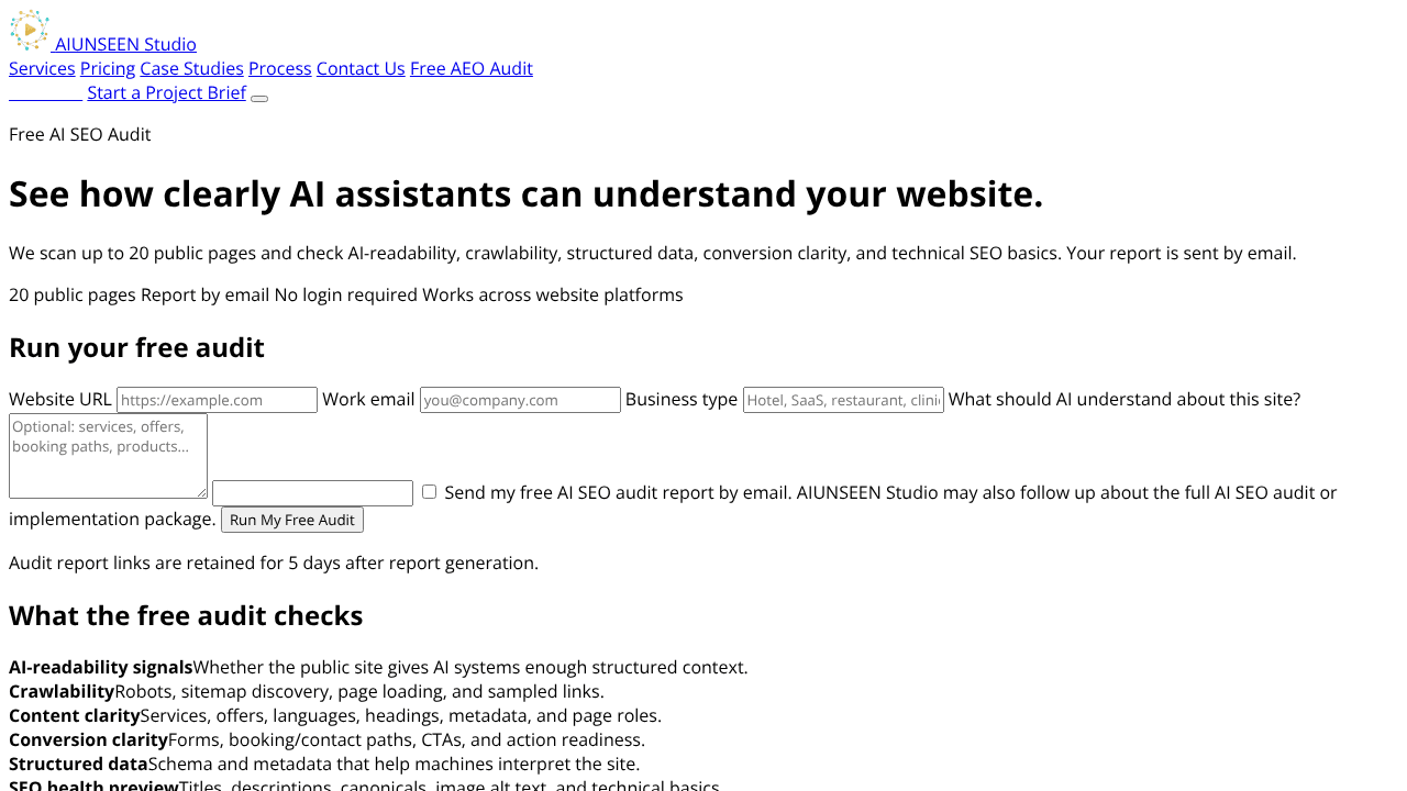 AIUNSEEN Free AEO Audit