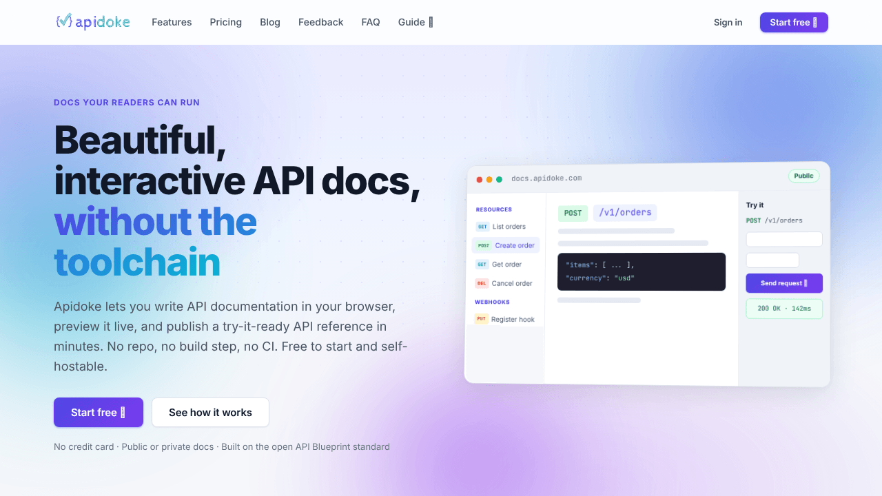 Apidoke — Interactive API Documentation