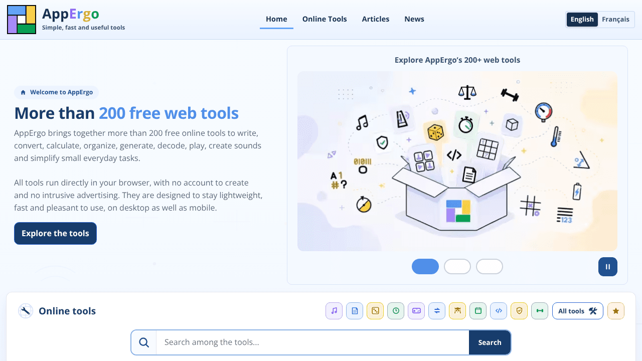 AppErgo website screenshot