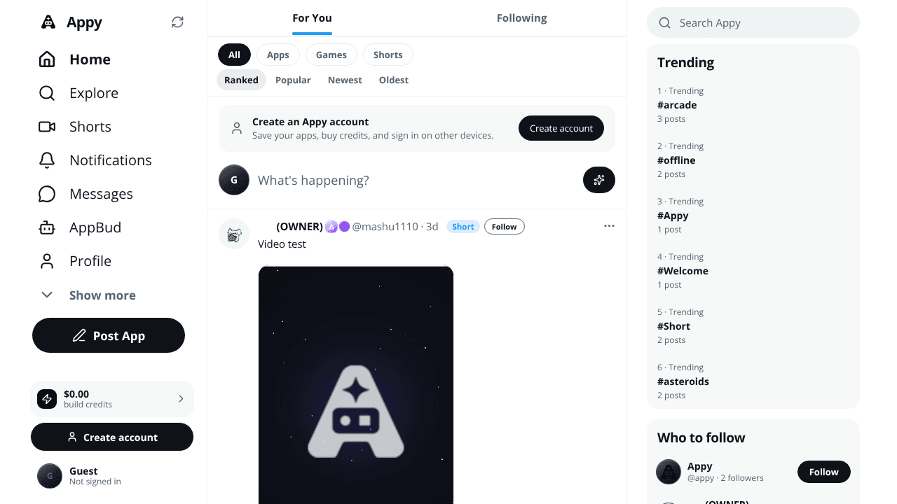 Appy — Post, share, and connect