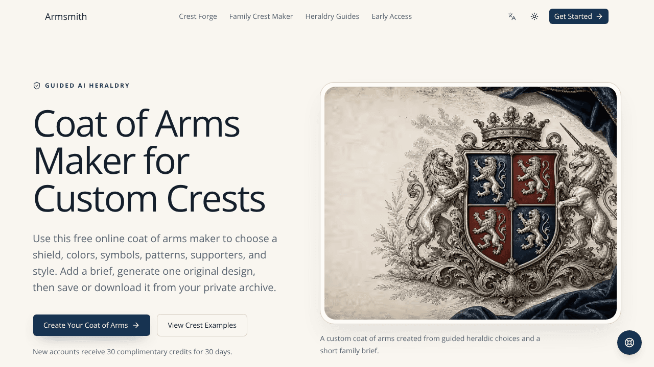 Armsmith website screenshot